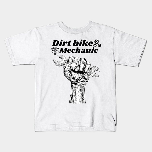 Dirt bike mechanic. Awesome Dirt bike/Motocross design. Kids T-Shirt by Murray Clothing